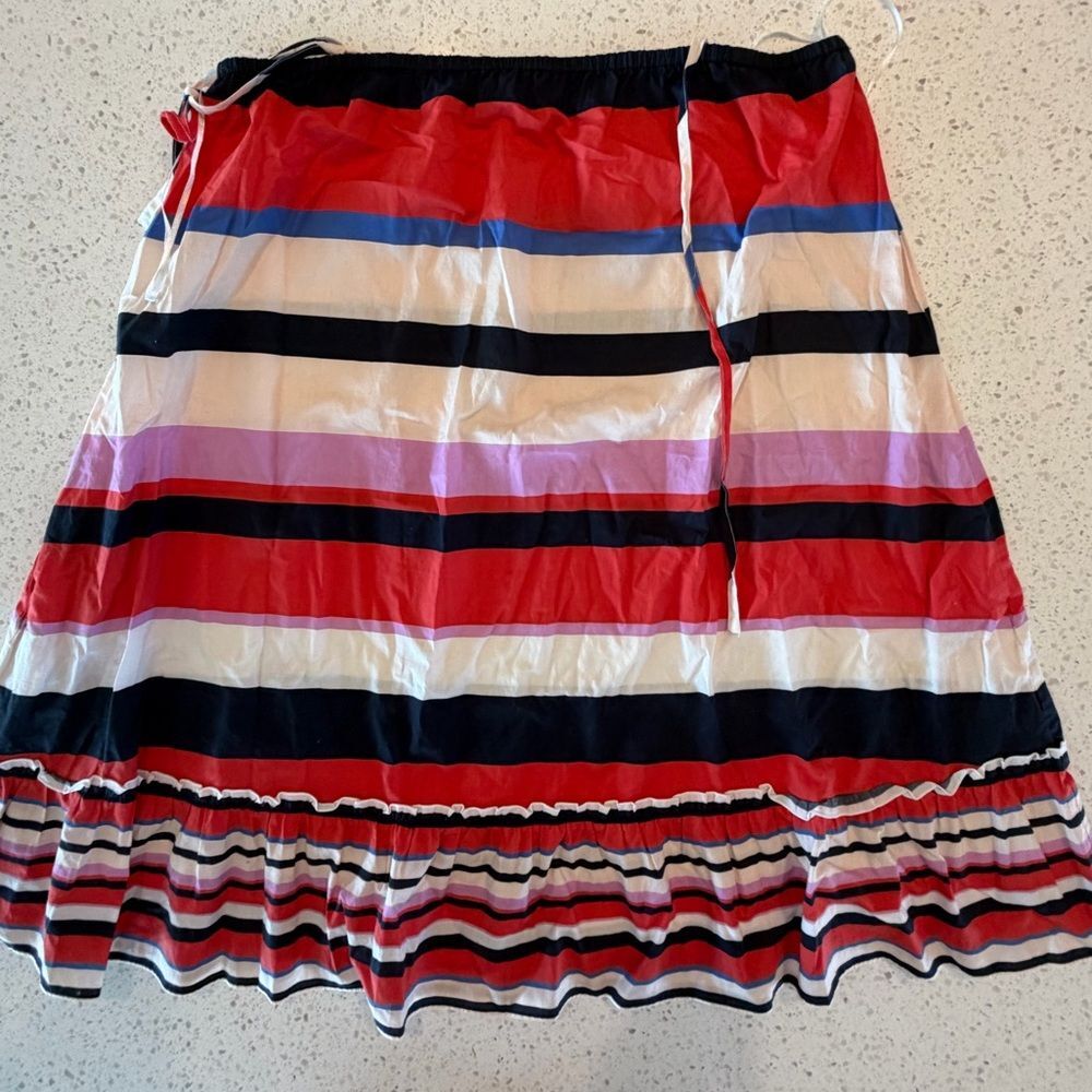 NICHOLAS Striped Red, Navy, White & Pink A-Line Skirt Size 4